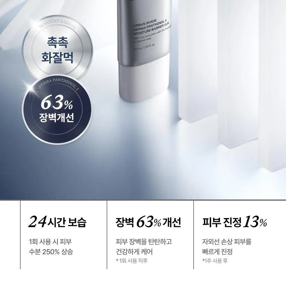 [리뉴얼/판테놀5%] 듀이트리 어반쉐이드 더마 판테놀5 수분 장벽 선 40ml 상세페이지 5